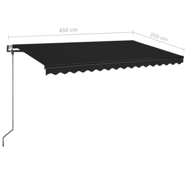 Automatisk markis med vindsensor & LED 450x350 cm antracit