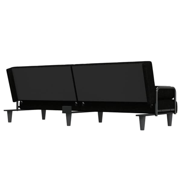 Bäddsoffa med armstöd svart tyg