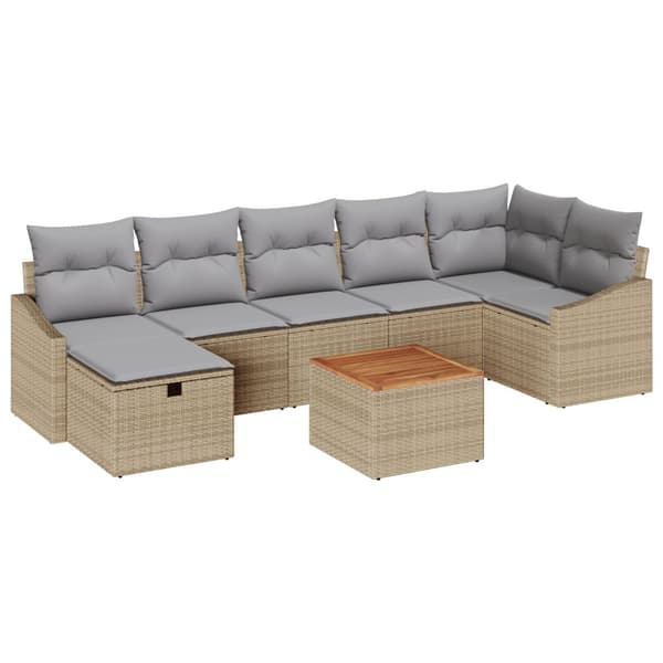 Trädgårdsoffset 8 st Beige konstrotting