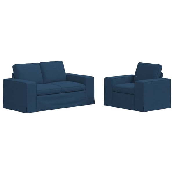 Soffset 2 pcs Blå 182 x 80 x 82 cm tyg
