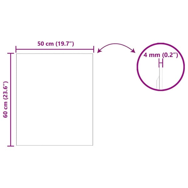 Väggspegel Rektangulär 50 x 60 cm härdat glas