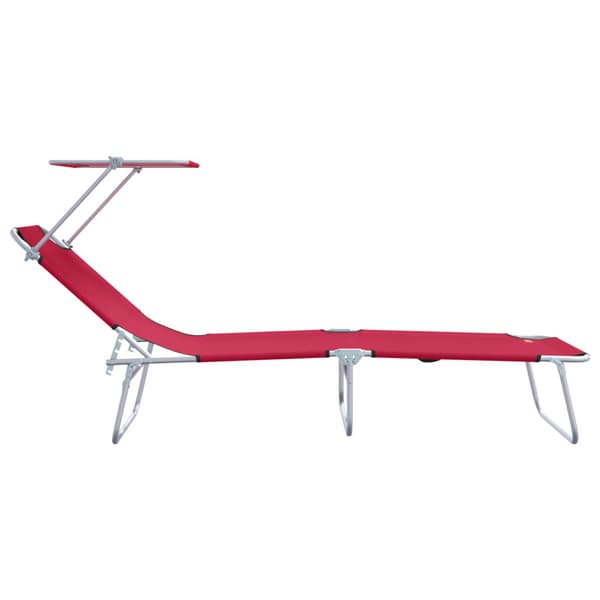 Solstol 2 pcs Röd 58 x 188 x 77cm Polyester