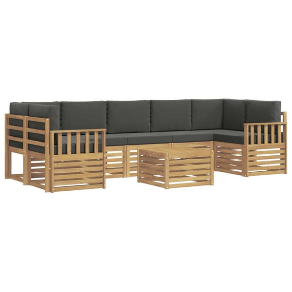 Utomhussoffset med kudde 8 pcs Vit och antracit Polyester