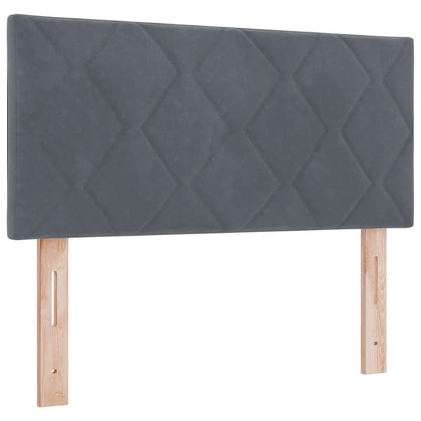 Boxspring säng med madrass och LED Mörkgrå Enkel Sammet