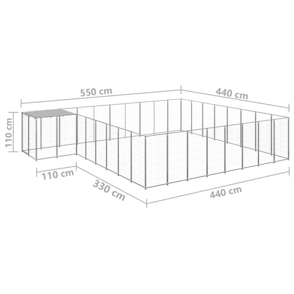 Hundgård silver 20,57 m² stål