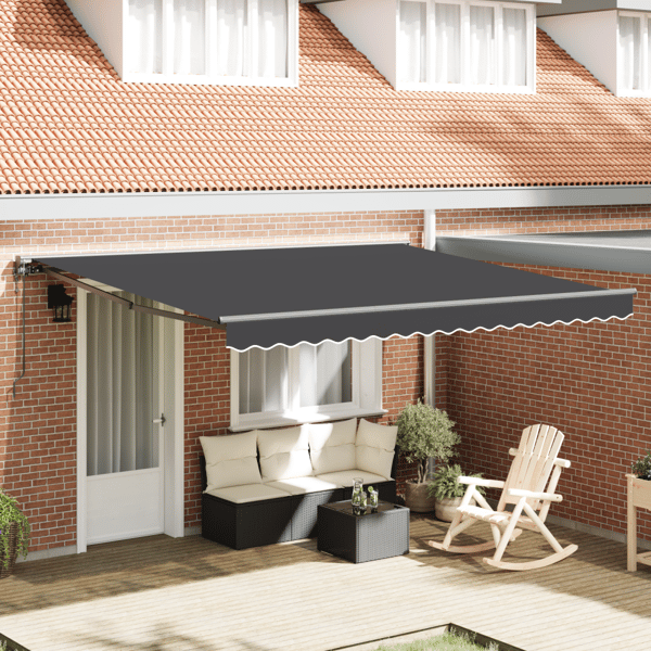 Markisram Antracit 400 × 300 cm Polyester med PU-beläggning