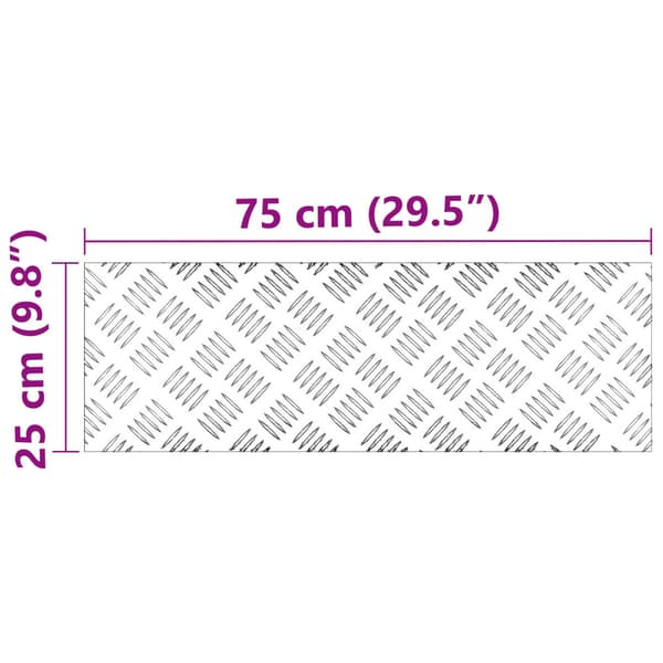 Trappsteg Rektangulär 4 pcs Silver 75 x 25 cm Aluminium