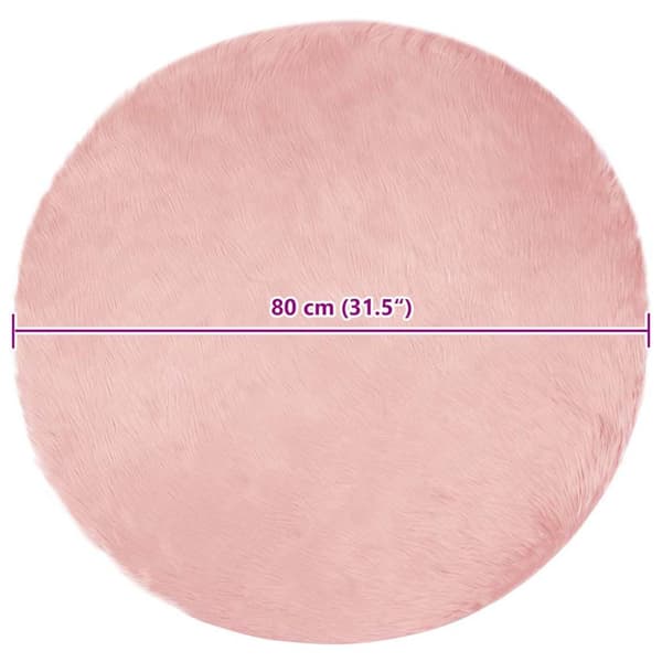 Fuskfäll matta TAFALLA Rosa Ø 80 cm Polyester