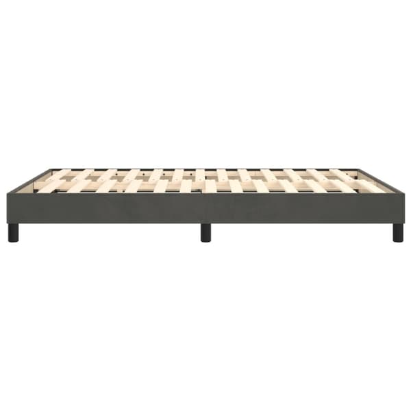 Boxspring-sängram mörkgrå 140x190 cm sammet
