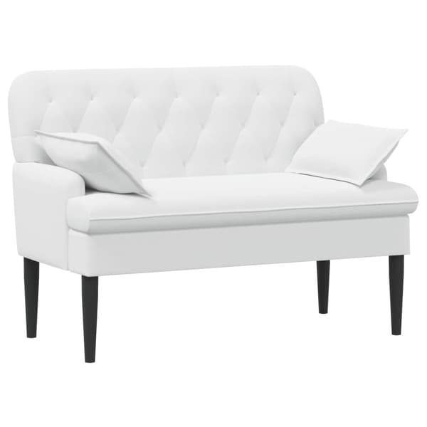 Loveseat med knapprapport Vit 111 x 68 x 80 cm Tyg