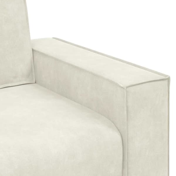 Soffa 2-sits gräddvit 180x78x84 cm sammet