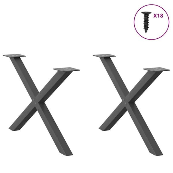 Soffbordsben X-formade 2 st antracit 70x(42-43) cm stål