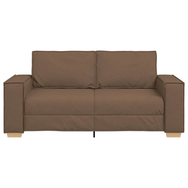2-sitssoffa brun 180x78x84 cm tyg