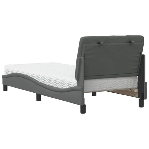 Bed with Mattress Dark Grey 90x200 cm Fabric