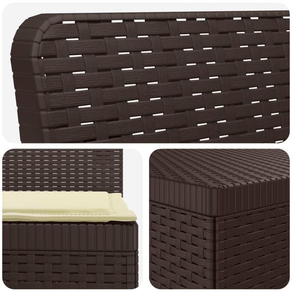 7-sits Soffa med Kuddar Rattanlook PP Brun