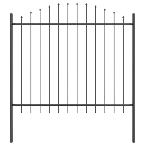 Trädgårdsstängsel 3 pcs Grå 170 x 165 cm Pulverlackerat stål