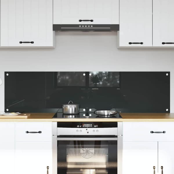 Köksskydd 2 pcs Mörkgrå 80 x 40 cm härdat glas