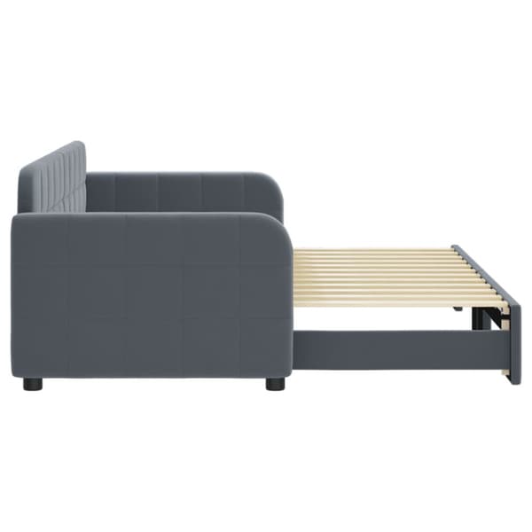 Dagbädd utdragbar mörkgrå 80x200 cm sammet