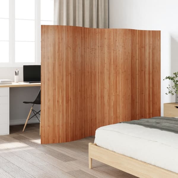 Rumsavdelare brun bredd 250 cm höjd 165 cm bambu