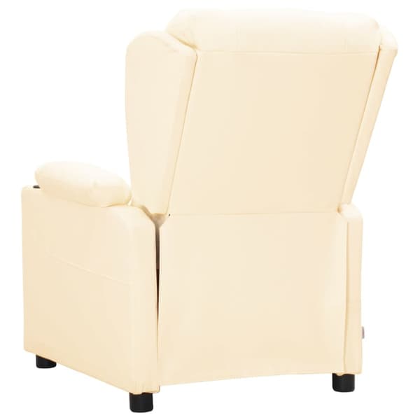 Reclinerfåtölj gräddvit konstläder