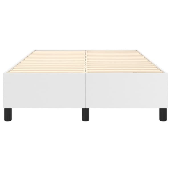 Boxspring-sängram vit 120x200 cm konstläder