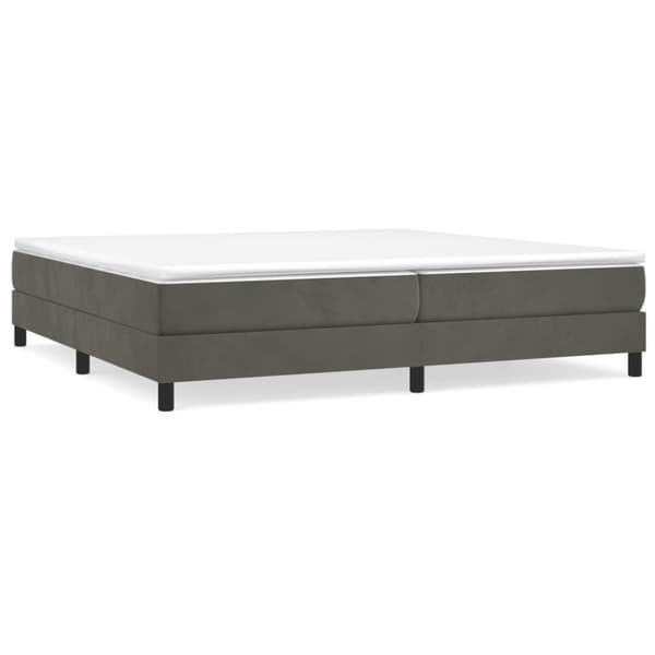 Boxspring-sängram mörkgrå 200x200 cm sammet