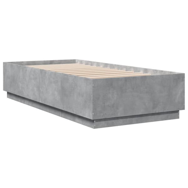Sängram betonggrå 90x200 cm konstruerad trä
