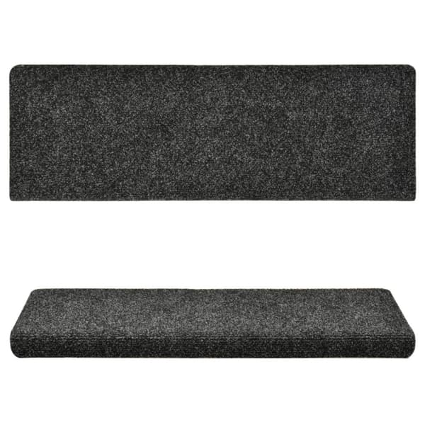 Trappmattor självhäftande 15 st 65x21x4 cm mörkgrå rektangulär kant