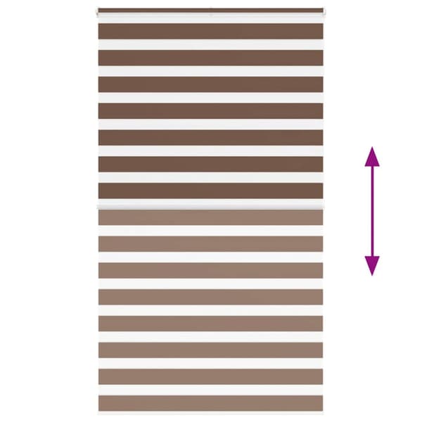 Rullgardin zebra brun 135x200 cm tyg bredd 130,9 cm polyester