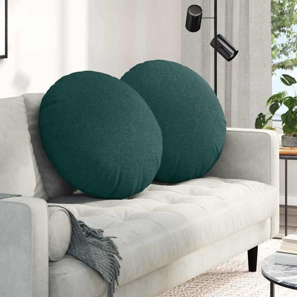 Sittkuddar 2 pcs Mörkgrön Ø80 x 29 cm tyg