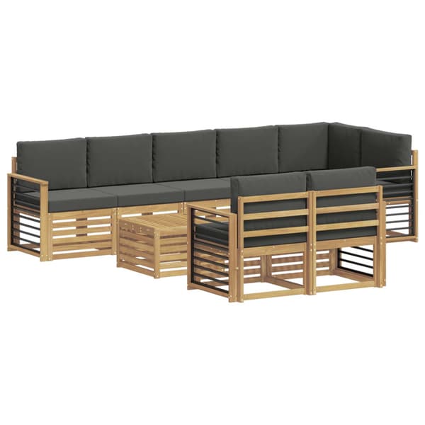 Utomhussoffset 8 pcs Vit och antracit 59 x 59 x 37 cm Polyester
