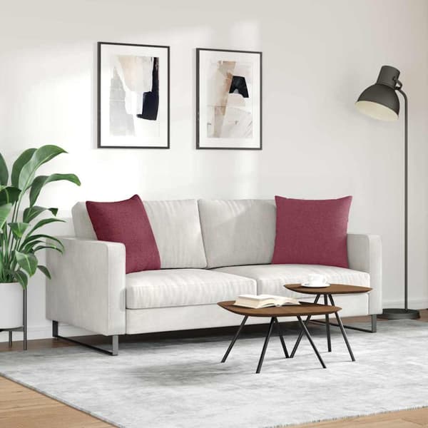 Sofakuddar 2 pcs Vinröd 50 x 50 cm tyg