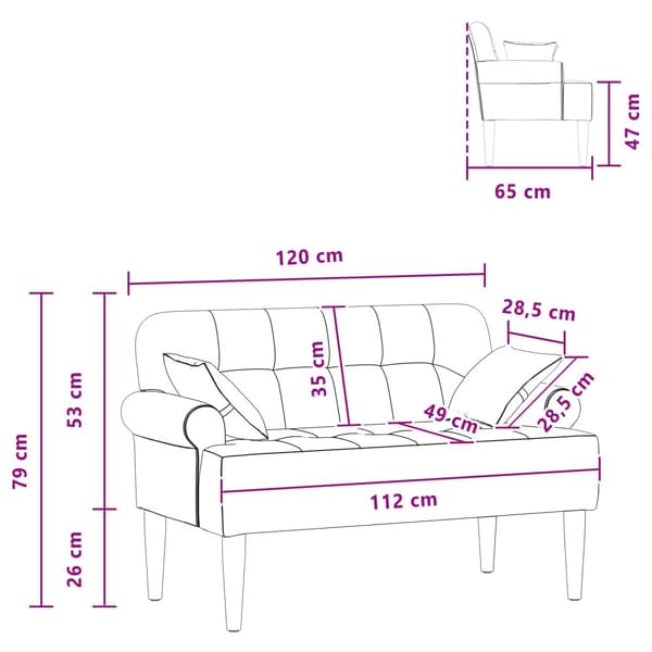 Loveseat med knapprapport Ljus Gul 120 x 65 x 79 cm Tyg