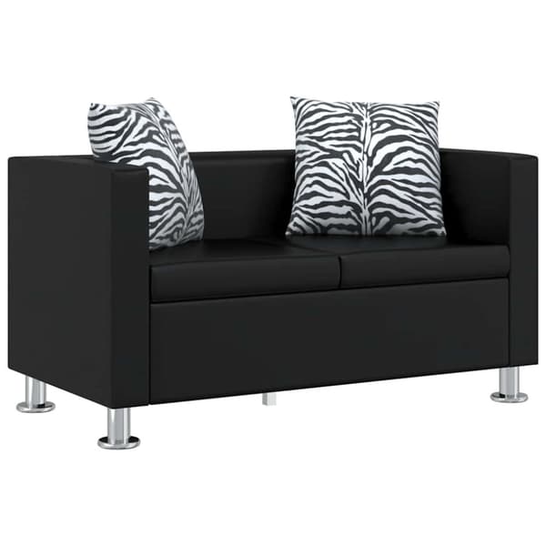 Soffa 2-sits konstläder svart