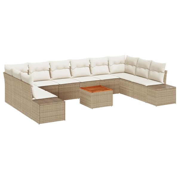 Trädgårdsoffset 11 pcs Beige och vit