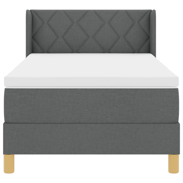 Bäddfjäder med madrass Mörkgrå 190 x 90 cm Polyester
