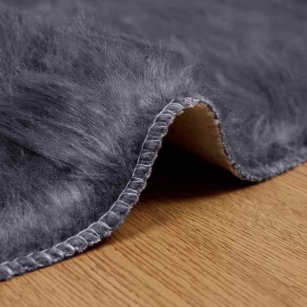 Fuskfäll matta TAFALLA Antracit Ø 80 cm Polyester