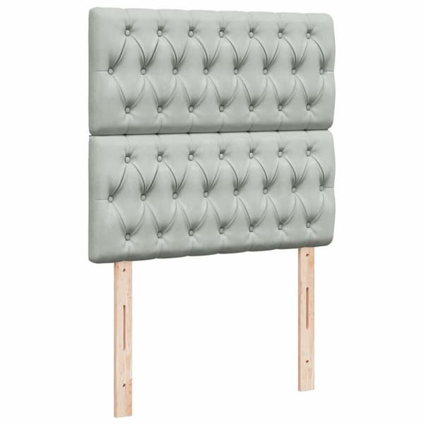 Ramsäng med madrass ljusgrå 80x200 cm sammet