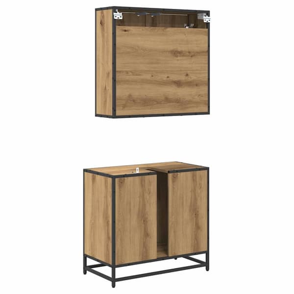 Badrumsmöbelset med låda 2 pcs Artisan Ek Konstruerat trä