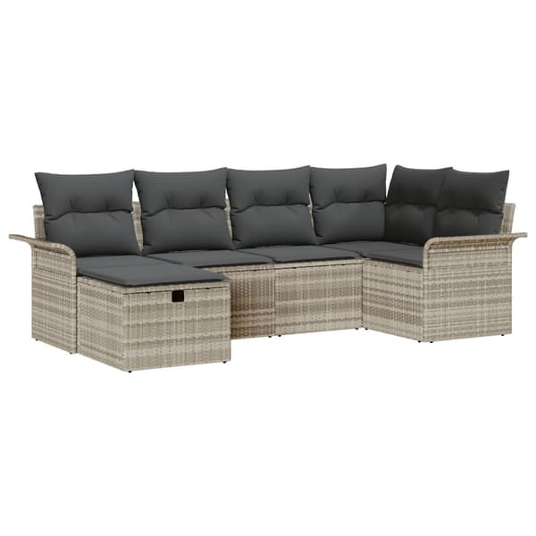 Trädgårdsoffset 6 st Poly rattan