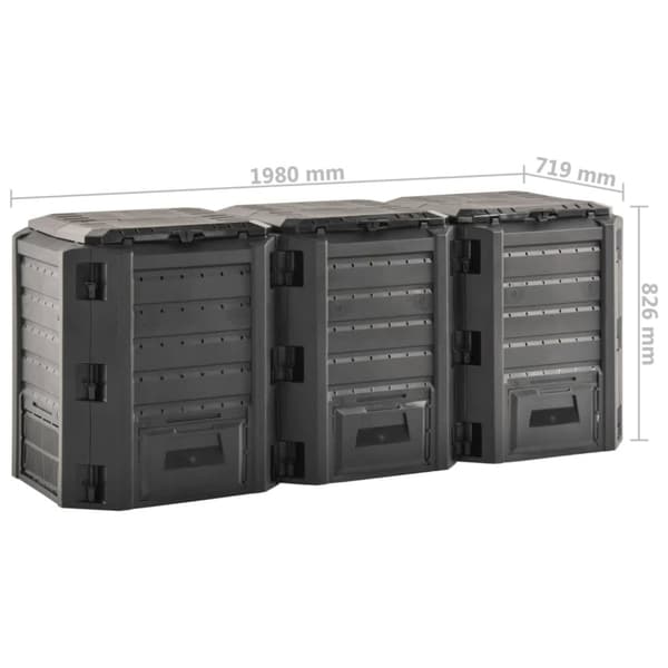 Kompostlåda svart 1200 L