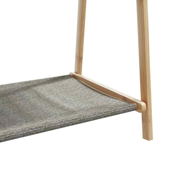 Klädställ med hyllor 96x45,5x150,5 cm bambu