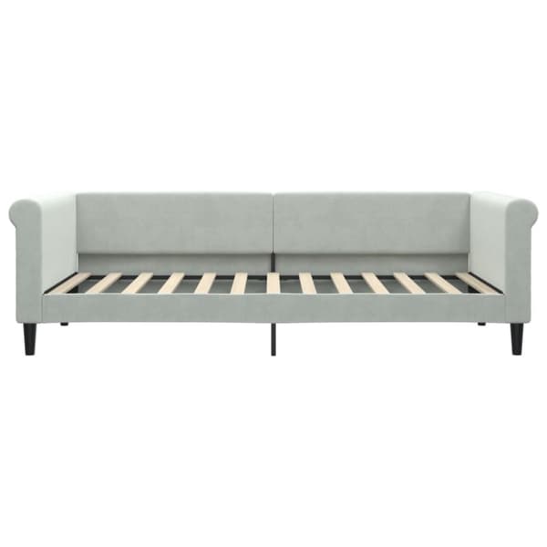 Dagbädd utdragbar ljusgrå 90x200 cm sammet