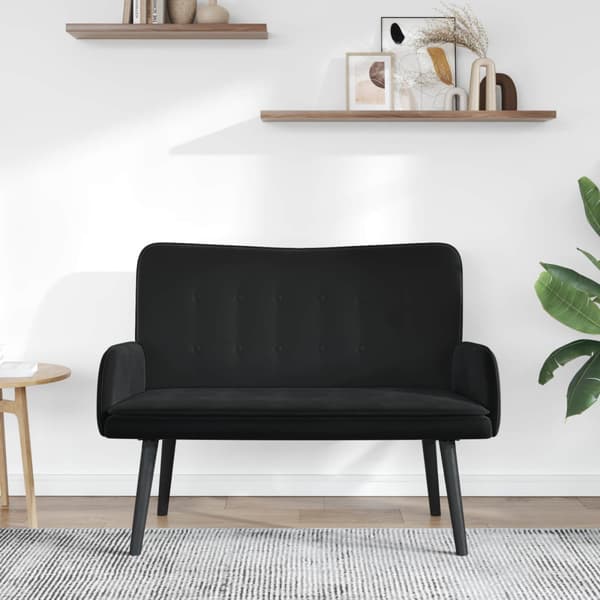 Tvåsitssoffa Svart 115 x 61 x 87 cm Sammet