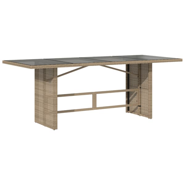 Trädgårdsmöbelset 9 pcs Beige konstrotting