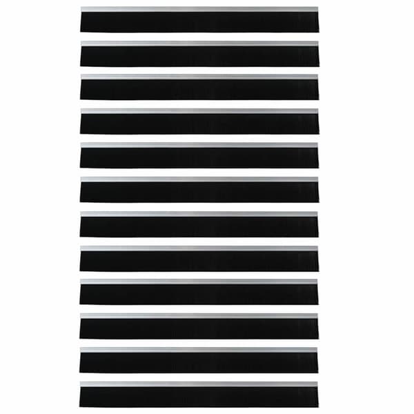 Självhäftande dörrborstlist 12 pcs Silver 100 cm
