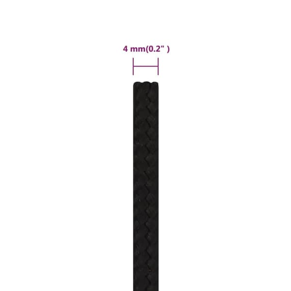 Rep svart 4 mm 100 m polyester