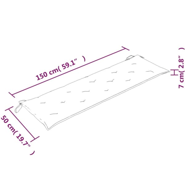Bataviabänk med grå dyna 150 cm massiv teak