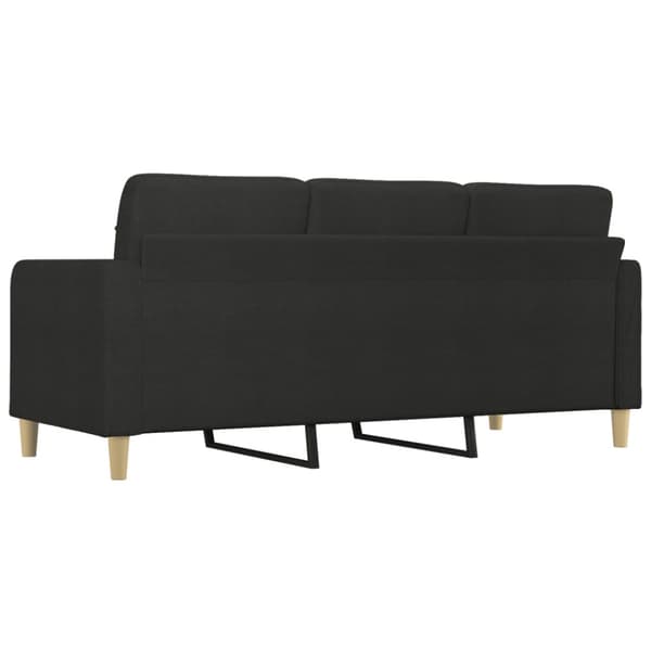3-sitssoffa svart 180 cm tyg
