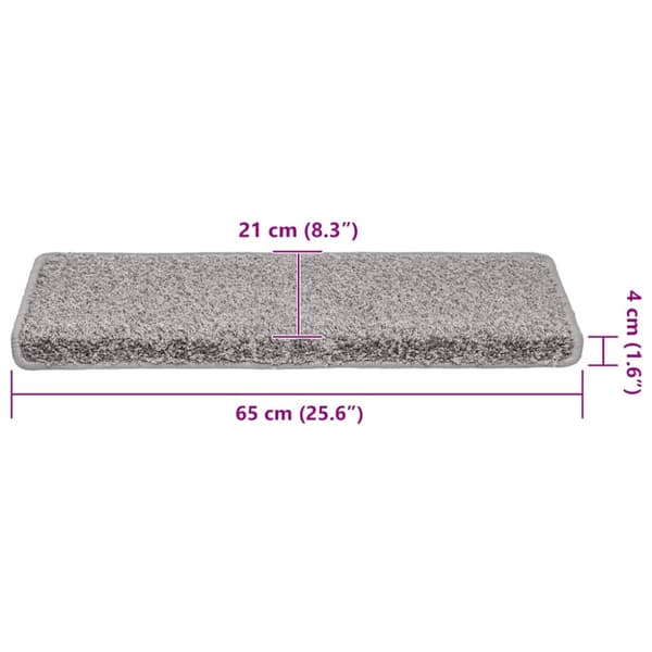 Trappmattor 30 st 65x21x4 cm grå rektangulär kant